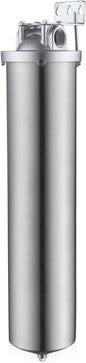 Amwater NSF/ANSI 42 Certification Big+ Stainless Steel Filter Housing for 20”Length,4.5"OD Filter Cartridge, Drain Valve Style C (Square Head)