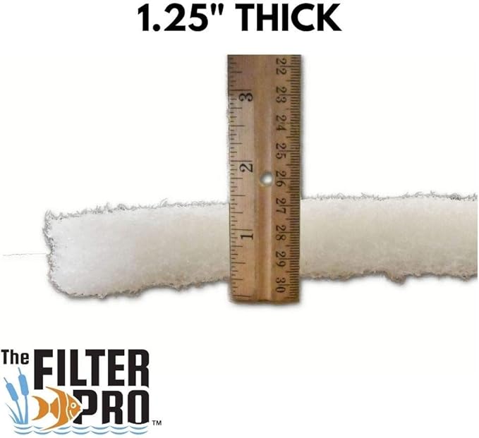 Beige Coarse Filter Media, 1.25" Thick, 12" x 56" Roll, Perfect for Aquariums, Ponds or Water Gardens, Made in USA