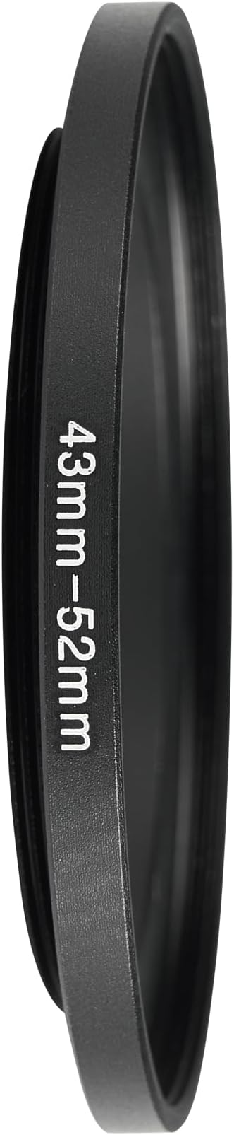 43-52mm Metal Step-Up Ring Adapter Compatible with Mirrorless Cameras DSLR Lens, UV CPL ND Filter Thread Converter, Black