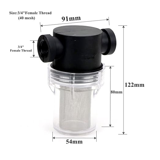 Precision Inline Filter 40 Mesh - 1/2 3/4 1 Inch Stainless Screen for Water Treatment & Greenhouse Systems(3l4 inch)