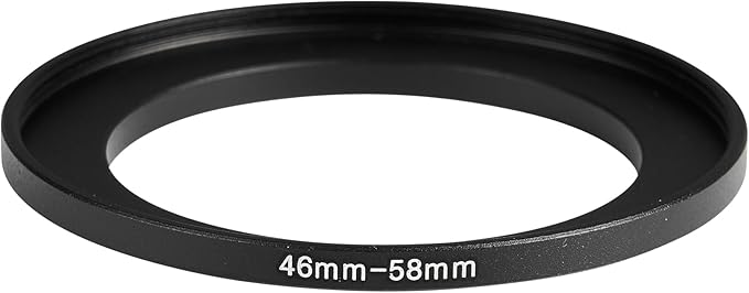 46-58mm Metal Step-Up Ring Adapter Compatible with Mirrorless Cameras DSLR Lens, UV CPL ND Filter Thread Converter, Black