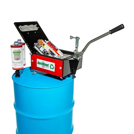 AeroVent 3X Aerosol Can Disposal System (Part #10004721) | Processes 3 Cans Simultaneously | Fits Cans Up to 3" Diameter & 10.5" Length | Viz-a-Ball Indicator | Heavy-Duty Steel | Made in USA