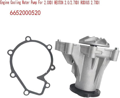 6652000520/6652000520 Engine Cooling Water Pump Assembly for SsangYong Kyron Rexton Rodius Actyon 2.0L 2.7L XDI 2004-2010