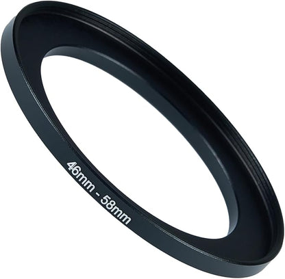 46mm to 58mm Step-up Adapter Rings Filter Adapter Black Metal Step Down Filter Ring Adapter Compatible with All Brand UV CPL ND Camera Lens Filter Stepping Rings (46mm-58mm)
