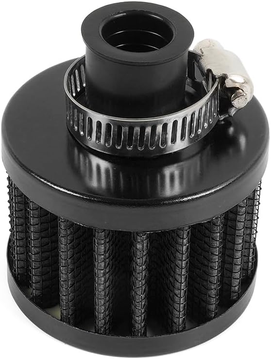 MUGE RACING 2Pcs Air Filter Cold Air Intake Filter Breather 12mm Valve Cover Breather Filter For Car and Motorcycle(Black)