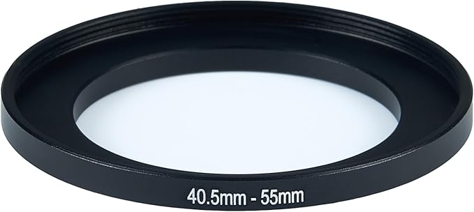 40.5mm Lens to 55mm Camera Lens Adapter 40.5mm to 55mm Step Up Ring Adapter Ring for All Brands of UV ND CPL, with Premium Lens Wiping Cloth 2 Pack (40.5mm-55mm)