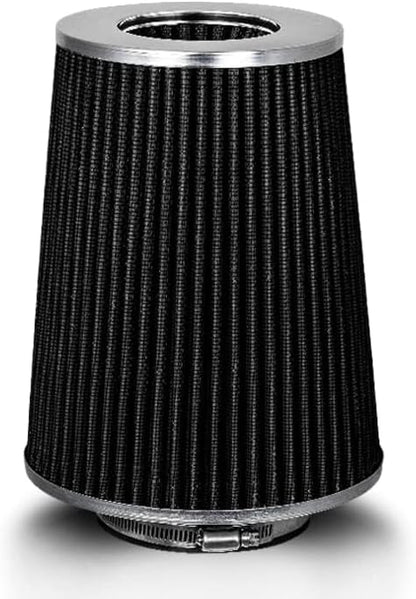 BLACK 4" 102 mm Inlet Truck Air Cone Replacement Performance Washable Clamp-On Dry Air Filter (8" Tall)