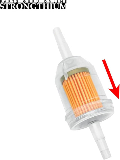 Strongthium 1/4" 5/16" Inline Fuel Filters with Magnet for Briggs & Stratton John Deere Kawasaki Kohler Lawn Mowers Small Tractors Garden Tillers Go Garts & Clamps x20