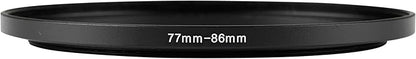72-86mm Metal Step-Up/Down Ring Adapter Compatible with Mirrorless Cameras DSLR Lens, UV CPL ND Filter Thread Converter, Black