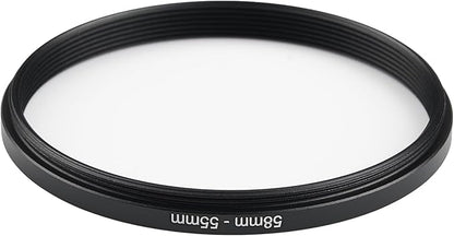 58mm to 55mm Step-Down Ring Filter Adapter,for All Brands UV ND CPL, Metal Ring Step-Down Rings Adapter Filter (58mm-55mm)