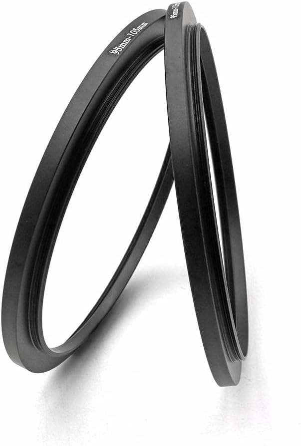 Metal Step Up Ring, 95mm to 105mm 95-105mm Step Rings 2 Pieces Step-Up Lens Adapter Ring for Canon Nikon Sony Camera Lens LingoFoto