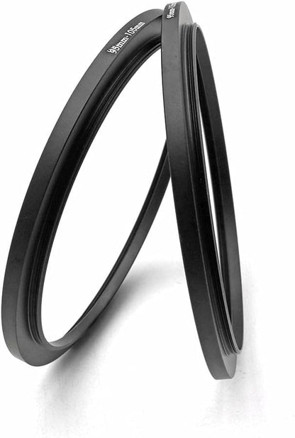 Metal Step Up Ring, 95mm to 105mm 95-105mm Step Rings 2 Pieces Step-Up Lens Adapter Ring for Canon Nikon Sony Camera Lens LingoFoto