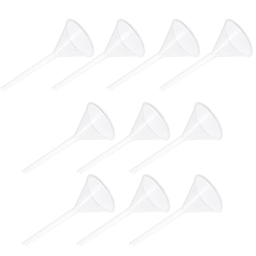 Veemoon 10pcs 75mm Plastic Triangle Filling Funnels Pp Scientific Laboratory Filter Funnels Set for Liquid Transfer and Chemical Experiments