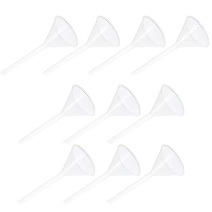 Veemoon 10pcs 75mm Plastic Triangle Filling Funnels Pp Scientific Laboratory Filter Funnels Set for Liquid Transfer and Chemical Experiments
