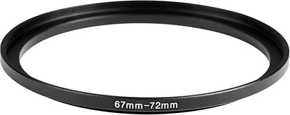 67-72mm Metal Step-Up/Down Ring Adapter Compatible with Mirrorless Cameras DSLR Lens, UV CPL ND Filter Thread Converter, Black