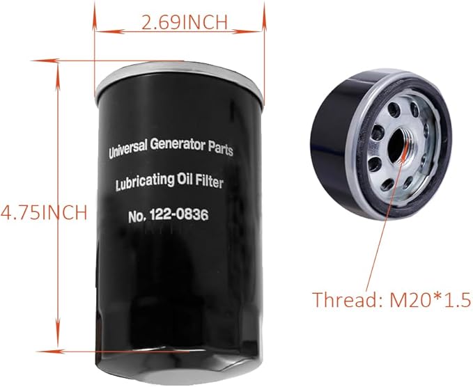 Tune Up Kit Fit for Onan Marquis Gold RV QG 5500/7000 Generators Replacement Parts 140-3116 Air Filter, 149-2341-01 Fuel Filter, 122-0836 Oil Filter & Wrench, 167-1638 Spark Plug & Gap Tool