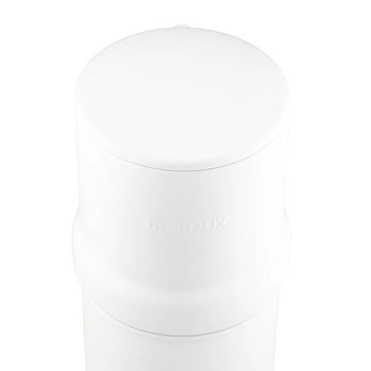 Boroux Compact Gravity-Fed Countertop Stainless Steel Water Filter System | 1.8 Gallons with 2 Authentic Black Foundation. Filters | Matte White