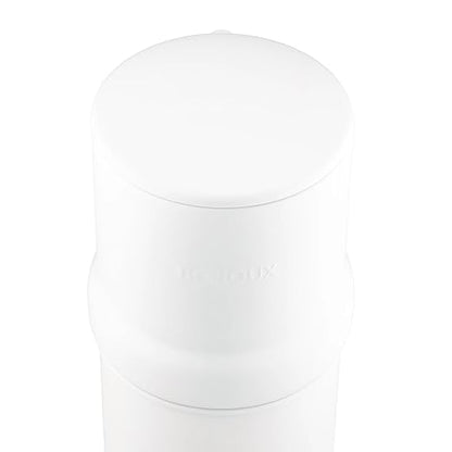 Boroux Compact Gravity-Fed Countertop Stainless Steel Water Filter System | 1.8 Gallons with 2 Authentic Black Foundation. Filters | Matte White