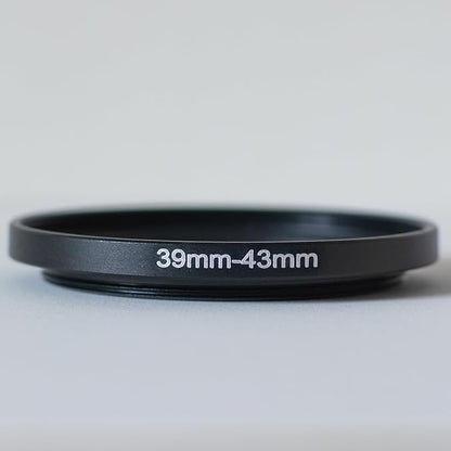 39-43mm Metal Step-Up/Down Ring Adapter Compatible with Mirrorless Cameras DSLR Lens, UV CPL ND Filter Thread Converter, Black (39-43)