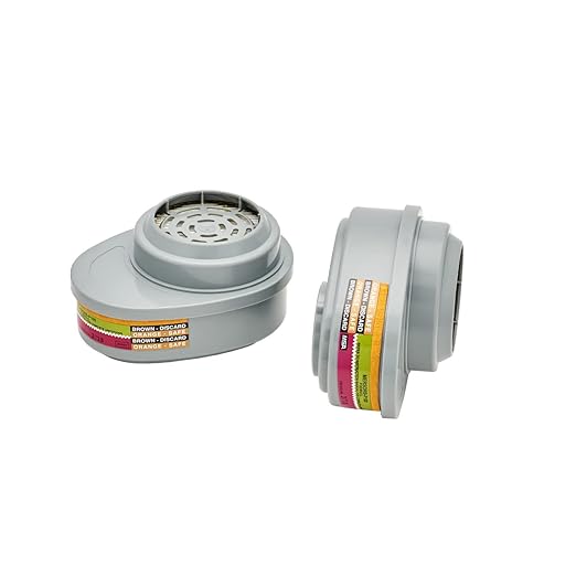 MSA 815368 Advantage Respirator Cartridge - Chlorine/Mercury Vapor/P100 (Mersorb), Quantity: 2 per pack, Chemical & Combination Air-Purifying Respirator Attachment, Long-Lasting Respiratory Protection