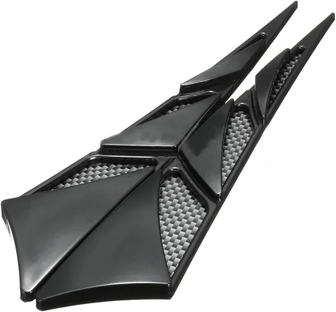 2Pcs Universal Black Cars Auto Vehicle Tuning Air Flow Intake Scoop Bonnet Vent Cover Hood Trim Decoration Exterior Accessories