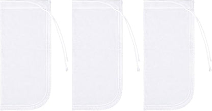 3 Pack 180 μm Filter Bag, Aquarium Media Bag with Drawstring Reusable Extra Fine Mesh Bags Nylon Aquarium Net Media Bags for Activated Carbon Resins(7.8x3.6in)