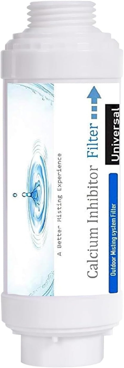 Misting System Calcium Inhibitor Filter for Patio Misters NSF certification Inline Water Soften Filter Effectively Reduce Water Spots, Prevent Nozzles Clogging For Garden Patio Mistes (1 Pcs)