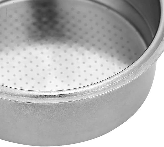 51mm Stainless Steel Coffee Filter Double Layer Filter Basket Stainless Steel Portafilter Basket Espresso Handle Compatible for Portafilter Coffee Machine(Double Cup)