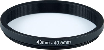 43mm to 40.5mm Step-Down Ring Filter Adapter for All Brands UV ND CPL Metal Ring Step-Down Rings Adapter Filter (43mm-40.5mm)
