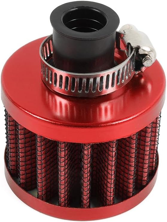 MUGE RACING 2Pcs Air Filter Cold Air Intake Filter Breather 12mm Valve Cover Breather Filter For Car and Motorcycle(Red)