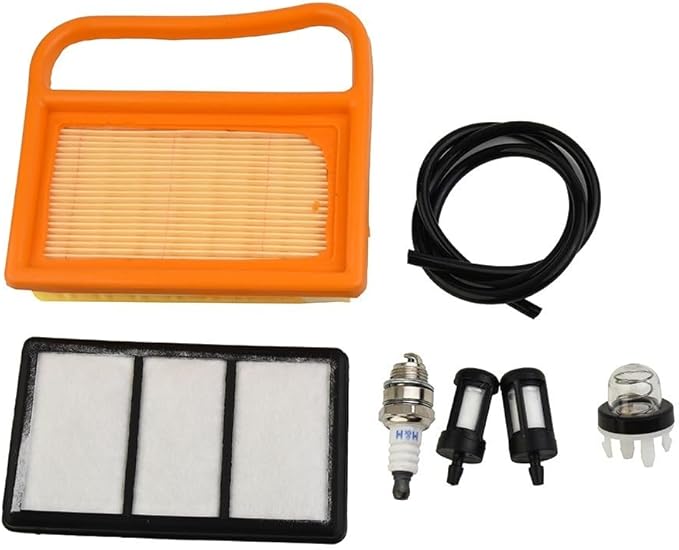 Air Filter for TS410 TS420 TS480 TS500 Concrete Cut-Off Saws, Includes Pre Filter, Fuel Filter, Spark Plug, for Primer, and Fuel Line