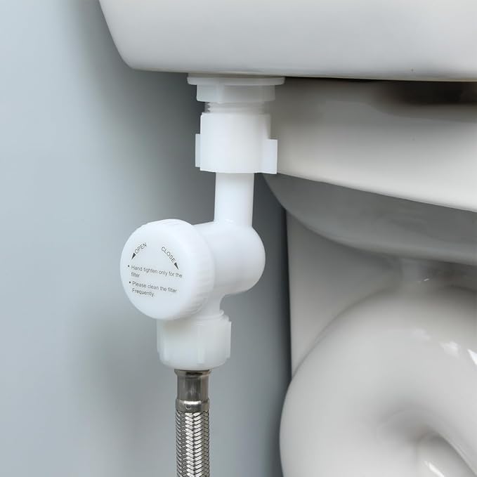 7/8'' Toilet Water Filter Adapter with SUS304 Mesh for 7/8 Toilet Tank Fill Valve and Bidet T Connector, 7/8 inch Male to 7/8 inch Female with Built-In Filter