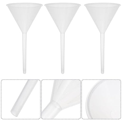 Veemoon 10pcs 90mm Plastic Triangle Funnels Pp Laboratory Filling Funnels Scientific Filter for Lab and Industrial Liquid Transfer