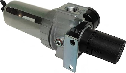 3/8" Pressure Regulator - 89 CFM Flow Rate 7-150 PSI Adjustable - for Compressor Particulate Filter Moisture Water Trap Compressed Air - Integral Style Filter Regulator Combination Replacement