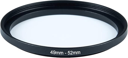 49mm Lens to 52mm Camera Lens Adapter 49mm to 52mm Step Up Ring Adapter Ring for All Brands of UV ND CPL, with Premium Lens Wiping Cloth 2 Pack (49mm-52mm)