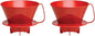 Fino Pour-Over Coffee Brewing Filter Cone, Number 4-Size, Red, Brews 8 to 12-Cups, Set of 2