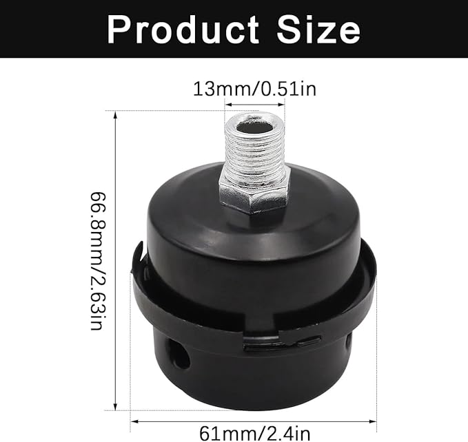 2 pcs 3/8" Thread Air Compressor Silencer, Air Compressor Intake Filter Sound Muffler Accessories 16mm for generators, blowers, exhaust ports