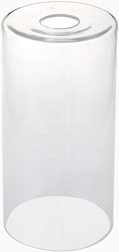GoLucky Cylinder Lamp Fixture Shade Replacement - White/Frosted/Bubble/Clear/Opal Glass With 1-5/8 Inch Fitter (Clear, 3''(D) X 6''(H))