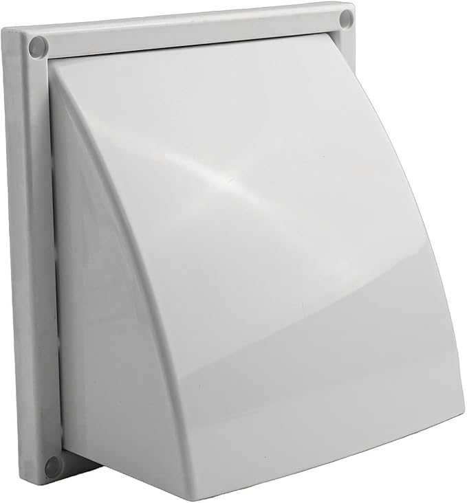 ABS Exterior Wall Ventilation Grille with Valve for Kitchen Bathroom Range Hood Duct Outlet 100mm 125mm 150mm Pipe Connection Weatherproof Air Exhaust(100MM)