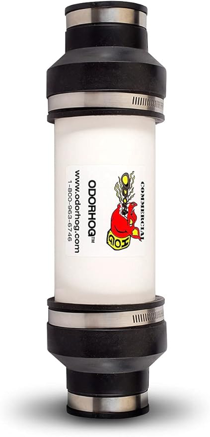 OdorHog Vent Stack Pipe Filter, PVC Inline Model - Removes Outdoor Septic and Sewer Odor Problems (2.0-inch)