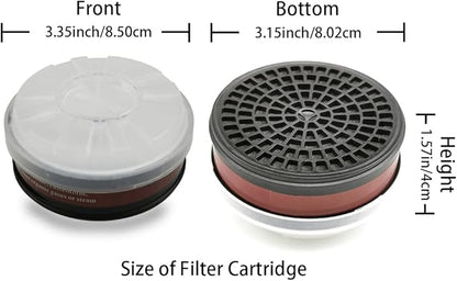 LDY-3 P-A-1 Filter Cartridge Against Organic Vapors and Dust for Respiratory Protection,Screw Type,4 Packs Filter Cartridges Sets and Plus 4 Pcs Filter Element