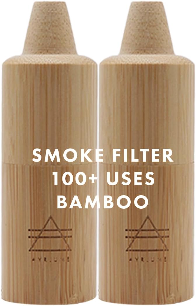 Personal Bamboo Smoke Air Filter 2 Pack - Odor and Smoke Eliminator - Travel Size Compact Filter, Home and Car