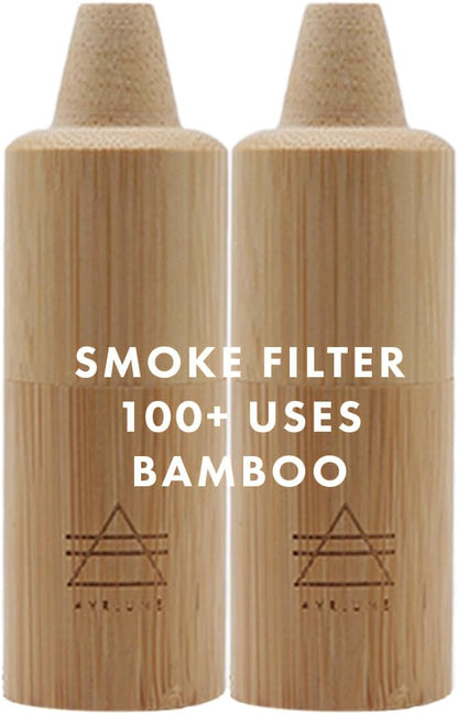 Personal Bamboo Smoke Air Filter 2 Pack - Odor and Smoke Eliminator - Travel Size Compact Filter, Home and Car