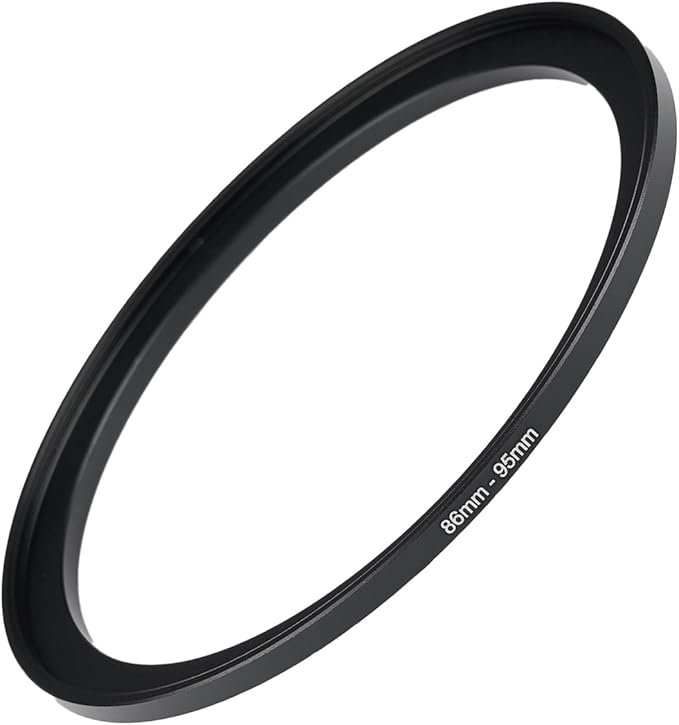 86mm to 95mm Step Up Ring Filter Adapter Black Metal Step up Adapter Rings Compatible with All Brand UV CPL ND Camera Lens Filter Step Down Ring (86mm-95mm)