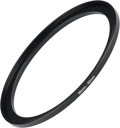 86mm to 95mm Step Up Ring Filter Adapter Black Metal Step up Adapter Rings Compatible with All Brand UV CPL ND Camera Lens Filter Step Down Ring (86mm-95mm)