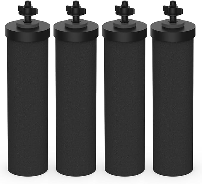 Lifefilter Replacement for BB9-2 Black Purification Water Filter, Compatible with Berkey® BB9-2 Black Filters and Berkey® Gravity Water Filter System, 4 Pack