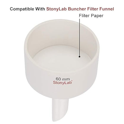 StonyLab Quantitative Filter Paper Circles, 56mm Diameter Cellulose Filter Paper with 20 Micron Particle Retention Medium Filtration Speed, Pack of 100