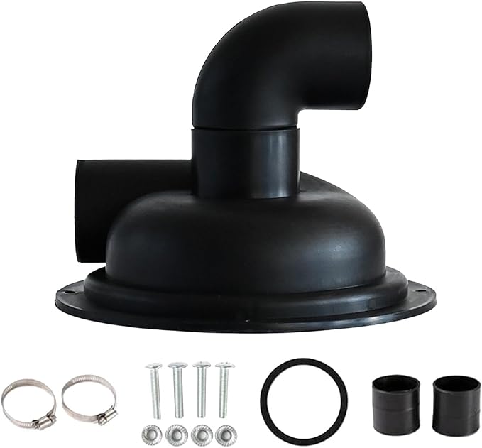 Vacuum Dust Separator Cyclone Cover with Elbow Chipboard, Black
