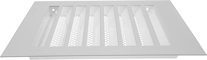 Repa Market 8" x 8" Inch (Inner Dimensions) Galvanized Steel White Soffit Air Vent Cover - Louvered Square Gable Vent with Mesh Screen - Exhaust/Intake Ventilation Grill - Outdoor Metal Duct Grate