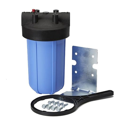 Pentair OMNIFilter Whole Home 10" Heavy-Duty Big Blue Water Filtration System with Pressure Relief, Black/Blue